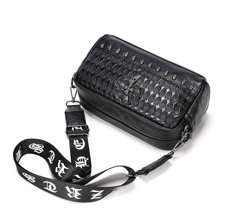 Whatna ミニショルダーバッグ メンズ ポシェット 横型 ショルダーミニポーチ 革 軽量 小型 人気型 耐久性 小さめメッセンジャーバッグ斜め掛け ビジネス 通学 通勤鞄 軽量 実用 自転車 かばん男性用 黒 (YH3027)-3