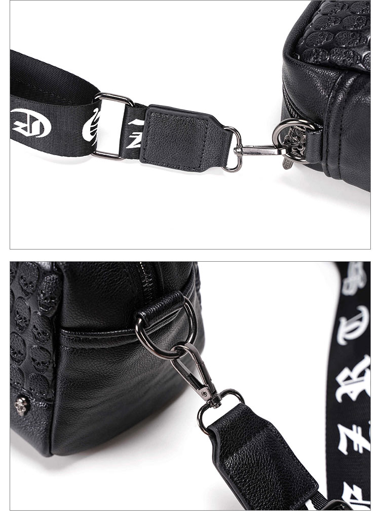 Whatna ミニショルダーバッグ メンズ ポシェット 横型 ショルダーミニポーチ 革 軽量 小型 人気型 耐久性 小さめメッセンジャーバッグ斜め掛け ビジネス 通学 通勤鞄 軽量 実用 自転車 かばん男性用 黒 (YH3027)-8