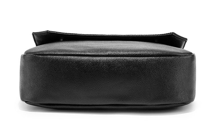 Whatna フラップ ミニショルダーバッグ メンズ ポシェット 横型 ショルダーミニポーチ 革 軽量 小型 人気型 耐久性 小さめメッセンジャーバッグ斜め掛け ビジネス 通学 通勤鞄 軽量 実用 自転車 かばん男性用 黒 (K4942)-4