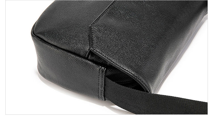 Whatna フラップ ミニショルダーバッグ メンズ ポシェット 横型 ショルダーミニポーチ 革 軽量 小型 人気型 耐久性 小さめメッセンジャーバッグ斜め掛け ビジネス 通学 通勤鞄 軽量 実用 自転車 かばん男性用 黒 (K4942)-12