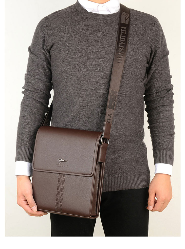 Whatna 革 フラップ ショルダーバッグ メンズ 3室仕切 盗難防止 ipad 10.5 収納可 縦型 メンズ ビジネスかばん斜めがけ 小さめメッセンジャーバッグ 斜め掛け通学通勤バッグ 肩掛けバッグ 紳士用 男性用 95020#-12