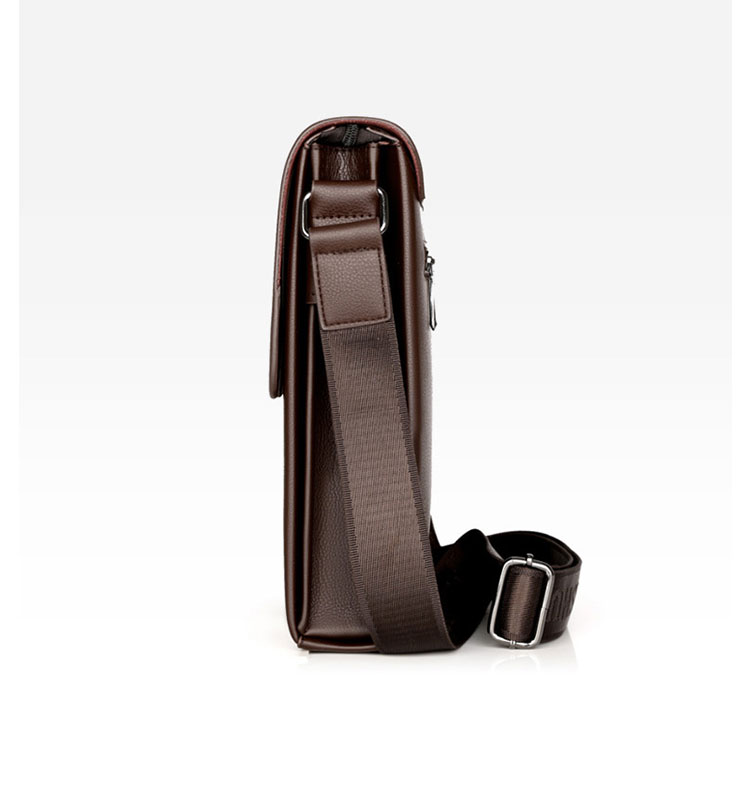 Whatna 革 フラップ ショルダーバッグ メンズ 3室仕切 盗難防止 ipad 10.5 収納可 縦型 メンズ ビジネスかばん斜めがけ 小さめメッセンジャーバッグ 斜め掛け通学通勤バッグ 肩掛けバッグ 紳士用 男性用 95020#-4