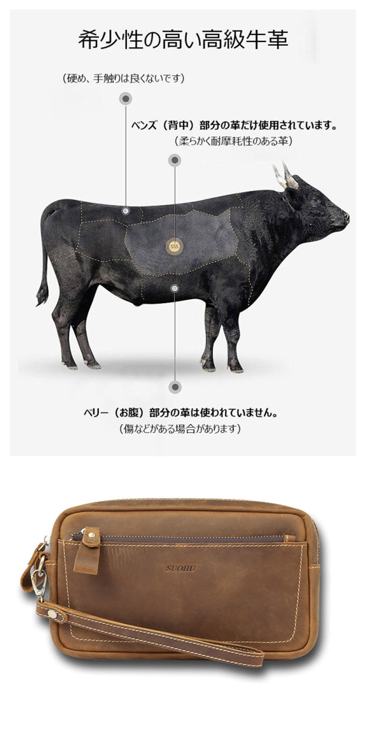 Whatna 2way 天然 牛革 ミニセカンドバッグ メンズ クラッチ バッグ 小きめ 本革 防水 耐磨耗 結婚式 披露宴 バッグ カジュアルフォーマル ビジネス 冠婚葬祭 バッグ 男性用 紳士用 ブラウン H200403-12