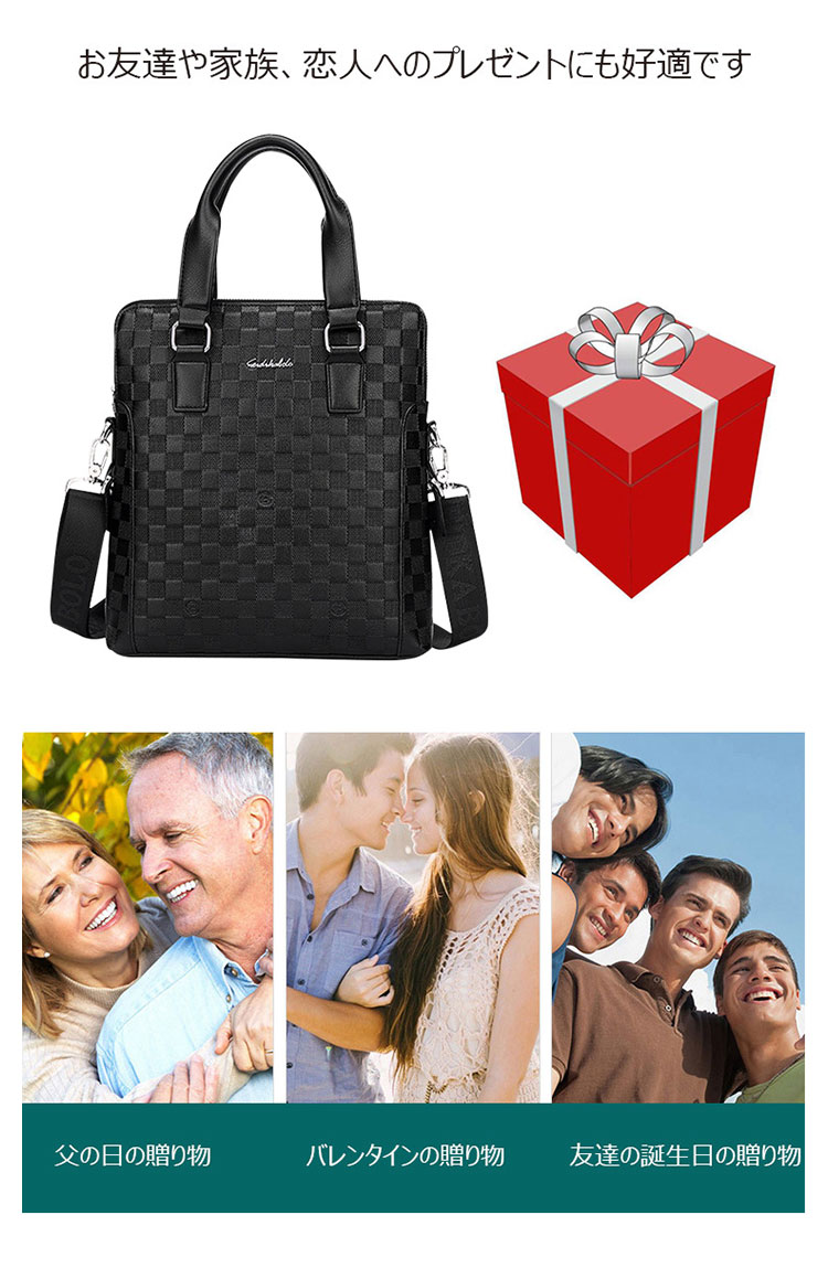 Whatna 牛革 ビジネス バッグメンズ 2way ショルダー 手提げ 本革  ブリーフケース 14インチPC対応 旅行 出張 通勤 通学 就活 面接 バッグ かばん 男性用 3314-10