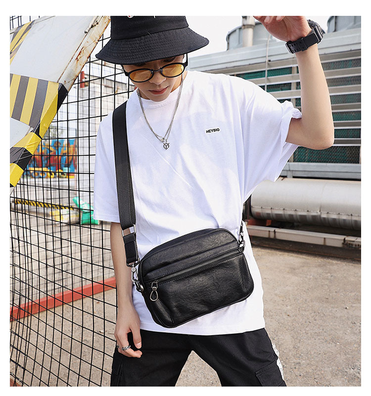 Whatna革 ショルダーバッグ メンズ ポシェットipad9.7 収納可 横型 メンズビジネスかばん斜めがけ 小さめメッセンジャーバッグ 斜め掛け通学通勤バッグ 肩掛けバッグ 紳士用 男性用 黒 3901+7-6