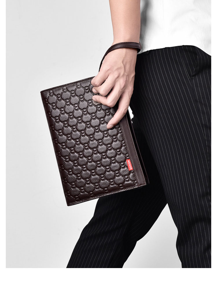 Whatna 2way 革 セカンドバッグ メンズ クラッチ バッグ9.7インチのipad収納可 6枚カード収納 小銭入 カジュアル フォーマル 冠婚葬祭 結婚式 バッグ紳士用 男性用 黑 W201-9