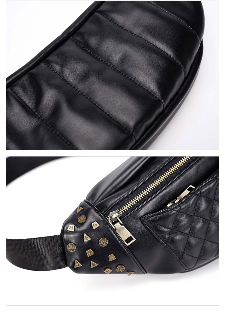 Whatna 3way  革 ボディバッグ・ワンショルダーバッグ メンズ ウエストポーチ  本 革 厚手 レザー  斜め掛けバッグ スポーツバッグ 自転車 カジュアル 遠足 旅行 通勤 通学 黒(YH3128)-8