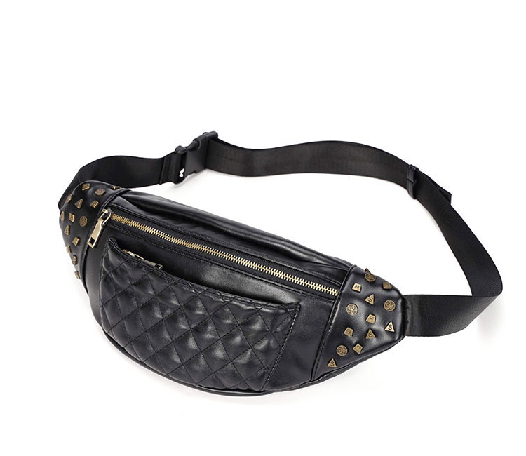 Whatna 3way  革 ボディバッグ・ワンショルダーバッグ メンズ ウエストポーチ  本 革 厚手 レザー  斜め掛けバッグ スポーツバッグ 自転車 カジュアル 遠足 旅行 通勤 通学 黒(YH3128)-1