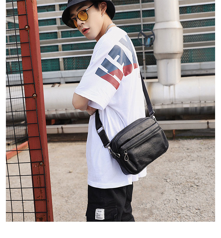 Whatna革 ショルダーバッグ メンズ ポシェットipad9.7 収納可 横型 メンズビジネスかばん斜めがけ 小さめメッセンジャーバッグ 斜め掛け通学通勤バッグ 肩掛けバッグ 紳士用 男性用 黒 3901+7-7