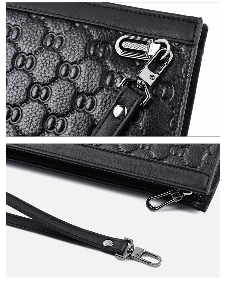 Whatna 2way 革 セカンドバッグ メンズ クラッチ バッグ9.7インチのipad収納可 6枚カード収納 小銭入 カジュアル フォーマル 冠婚葬祭 結婚式 バッグ紳士用 男性用 黑 W201-12