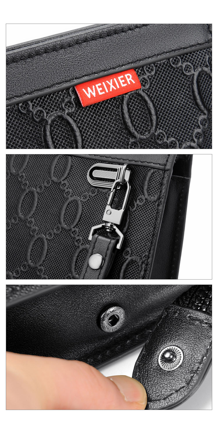 Whatna 2way 革 セカンドバッグ メンズ クラッチ バッグ9.7インチのipad収納可 6枚カード収納 小銭入 カジュアル フォーマル 冠婚葬祭 結婚式 バッグ紳士用 男性用 黑 W202-12