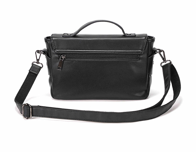 Whatna 革 ショルダーバッグ メンズ 2way 斜め掛け 手提げバッグ ポシェットポお財布6枚カード収納 ショルダーベルト付属 横型 小さめ メッセンジャーバッグ 通学 通勤バッグ 肩掛けバッグ 自転車かばん プレゼント男性 黒 YH3200-4