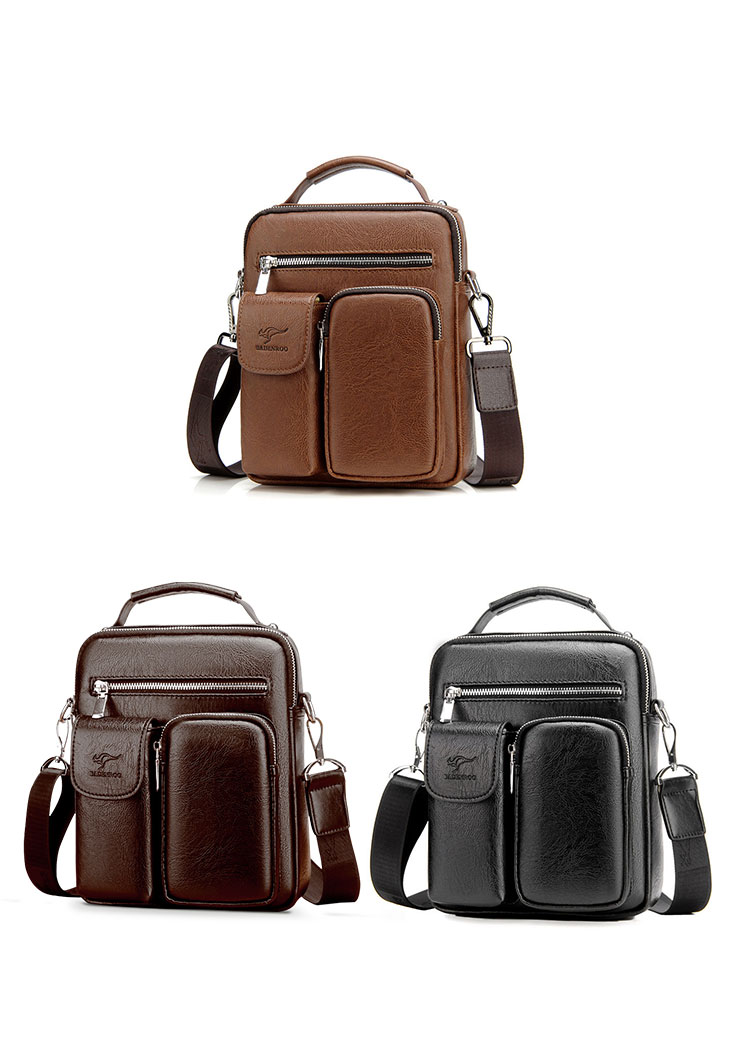 Whatna 革 ショルダーバッグ メンズ 2way 斜め掛け 手提げバッグ セカンドバッグ ショルダーベルト付属 Ipad9.7収納可 縦型 小さめ メッセンジャーバッグ 通学 通勤 肩掛け バッグ 自転車かばん プレゼント男性 黒 ブラウン 8601-1