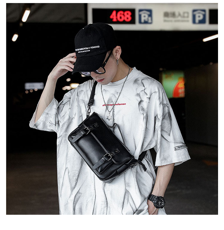 Whatna 革 ショルダーバッグ メンズ 2way 斜め掛け 手提げバッグ ポシェットポお財布6枚カード収納 ショルダーベルト付属 横型 小さめ メッセンジャーバッグ 通学 通勤バッグ 肩掛けバッグ 自転車かばん プレゼント男性 黒 YH3200-11