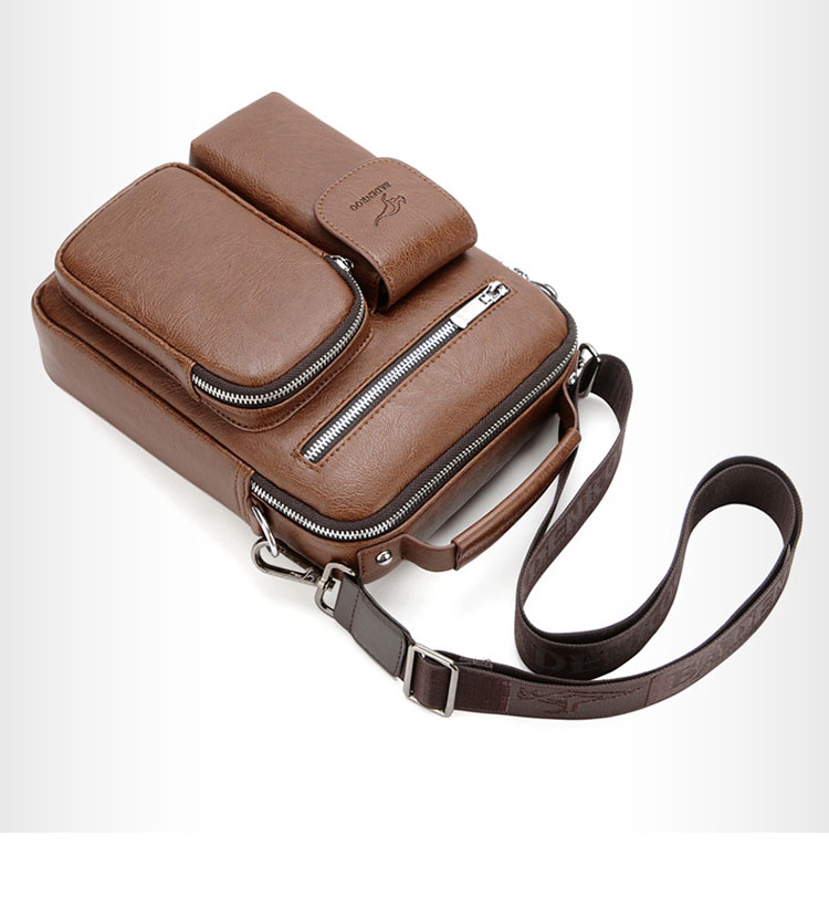 Whatna 革 ショルダーバッグ メンズ 2way 斜め掛け 手提げバッグ セカンドバッグ ショルダーベルト付属 Ipad9.7収納可 縦型 小さめ メッセンジャーバッグ 通学 通勤 肩掛け バッグ 自転車かばん プレゼント男性 黒 ブラウン 8601-5