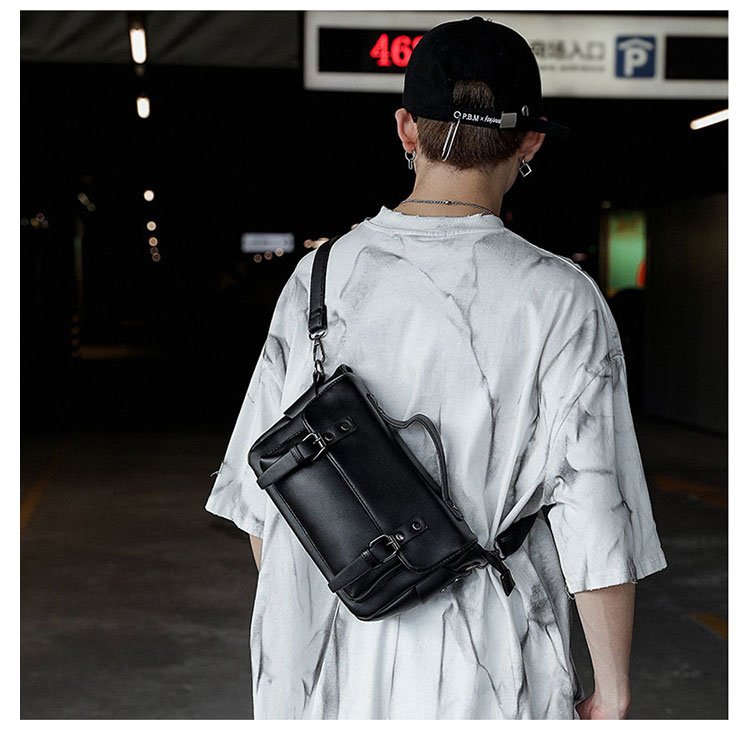 Whatna 革 ショルダーバッグ メンズ 2way 斜め掛け 手提げバッグ ポシェットポお財布6枚カード収納 ショルダーベルト付属 横型 小さめ メッセンジャーバッグ 通学 通勤バッグ 肩掛けバッグ 自転車かばん プレゼント男性 黒 YH3200-10