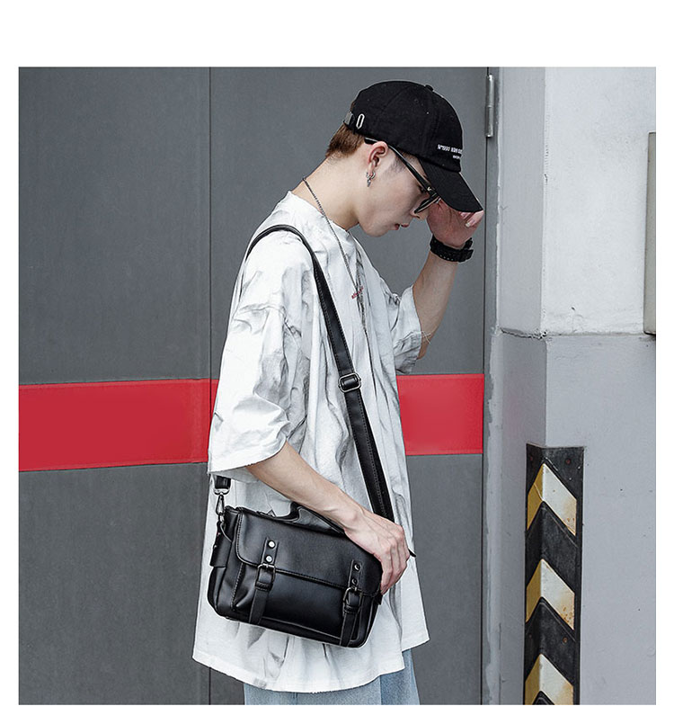 Whatna 革 ショルダーバッグ メンズ 2way 斜め掛け 手提げバッグ ポシェットポお財布6枚カード収納 ショルダーベルト付属 横型 小さめ メッセンジャーバッグ 通学 通勤バッグ 肩掛けバッグ 自転車かばん プレゼント男性 黒 YH3200-9