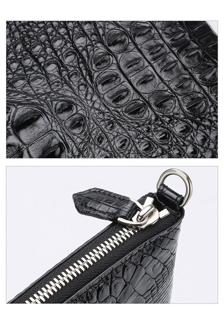 Whatna ワニ革 本革 セカンドバッグ メンズ バッグ クラッチ バッグ 大さい カード5枚 A4サイズ ipad 10.5収納可 クロコダイル革 本皮 結婚式 バッグ フォーマル ビジネス 冠婚葬祭 バッグ 男性用 紳士用 （2024）-8