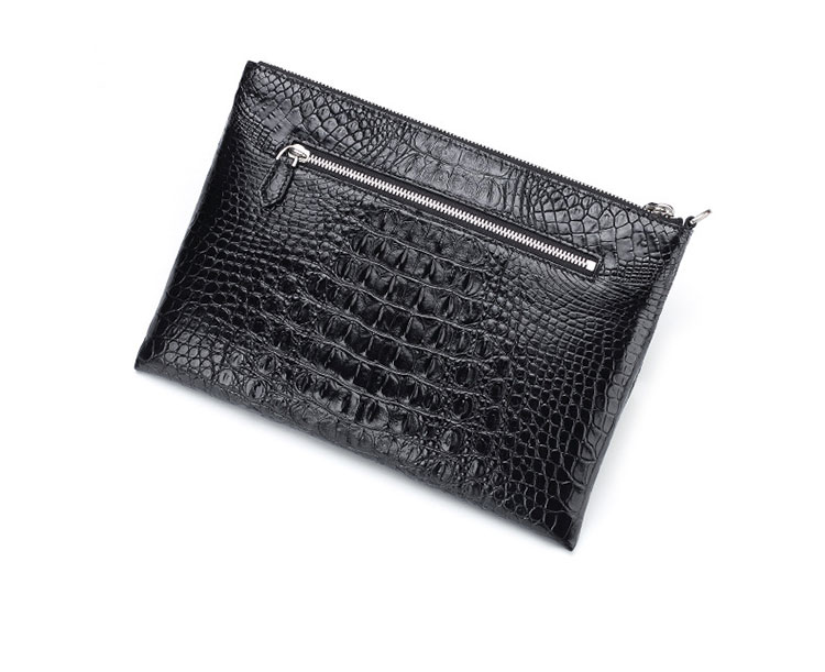 Whatna ワニ革 本革 セカンドバッグ メンズ バッグ クラッチ バッグ 大さい カード5枚 A4サイズ ipad 10.5収納可 クロコダイル革 本皮 結婚式 バッグ フォーマル ビジネス 冠婚葬祭 バッグ 男性用 紳士用 （2024）-3