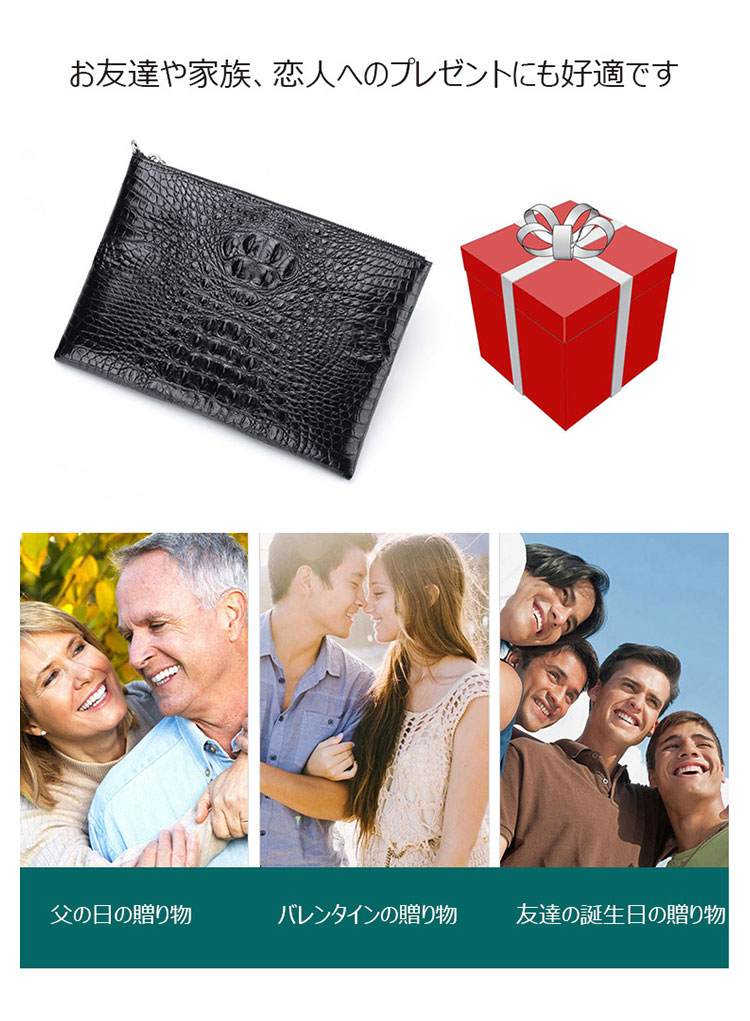 Whatna ワニ革 本革 セカンドバッグ メンズ バッグ クラッチ バッグ 大さい カード5枚 A4サイズ ipad 10.5収納可 クロコダイル革 本皮 結婚式 バッグ フォーマル ビジネス 冠婚葬祭 バッグ 男性用 紳士用 （2024）-10