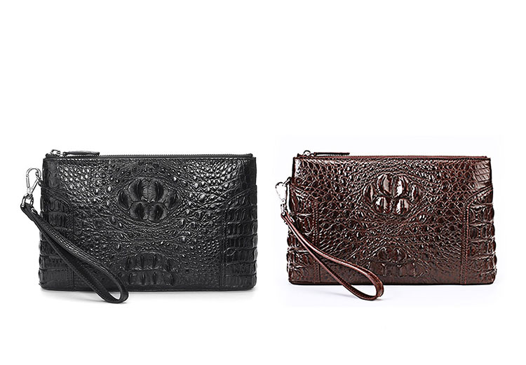 Whatna ワニ革 本革 セカンドバッグ メンズ バッグ クラッチ バッグ 大さい カード6枚 B5サイズ ipad9.7収納可 クロコダイル革 本皮 結婚式 バッグ フォーマル ビジネス 冠婚葬祭 バッグ 男性用 紳士用 （2140）-1
