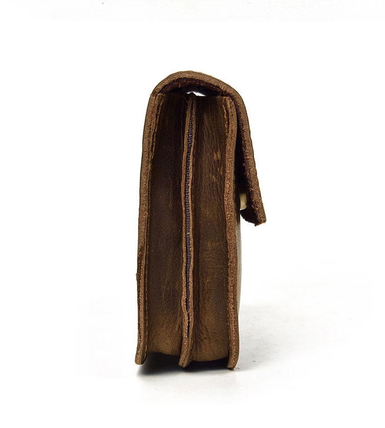 Whatna 天然 牛革 2WAYミニセカンド バッグ メンズ バッグ 小さ ウェストポーチ ベルトポーチ 2室仕切 厚手 レザー 本 革 クラッチ 手持ち バッグ ビジネス カジュアル フォーマル 冠婚葬祭 結婚式 バッグ 紳士用 男性用(2086)-4