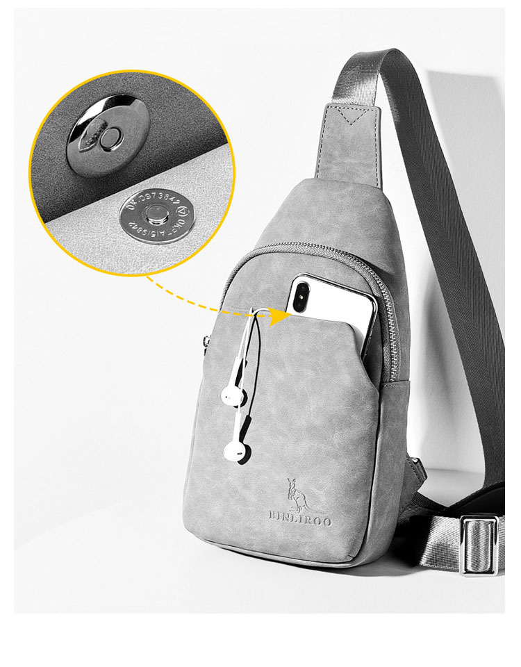 Whatna 革 斜めがけ ボディバッグ ワンショルダー メンズ イヤホン穴付き 左右付け替え可能 本 革 厚手 レザー8835-5