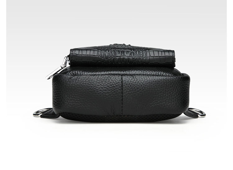 Whatna クロコダイル型押し 牛革 斜めがけ ボディバッグ ワンショルダー メンズ 左右付け替え可能  本 革 厚手  レザー66571-5