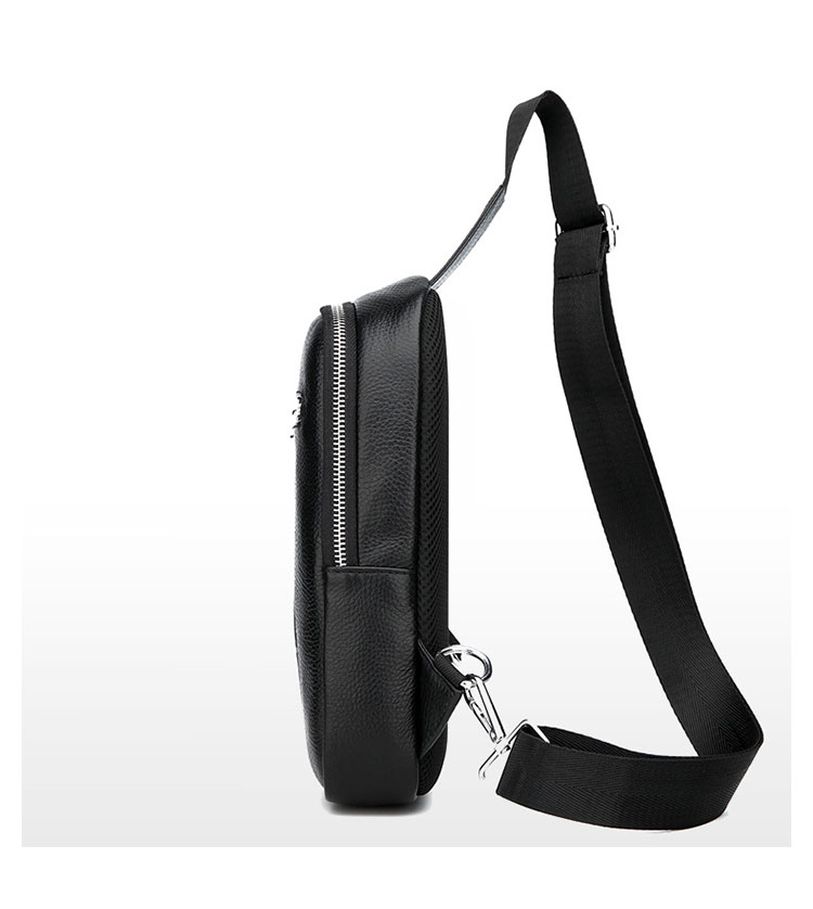 Whatna 牛革 斜めがけ ボディバッグ ワンショルダー メンズ 左右付け替え可能 本革 厚手  レザー66056-3