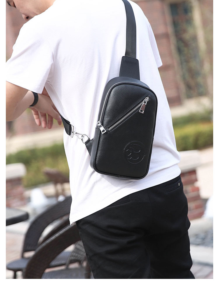 Whatna 牛革 斜めがけ ボディバッグ ワンショルダー メンズ 左右付け替え可能 本革 厚手  レザー66056-11