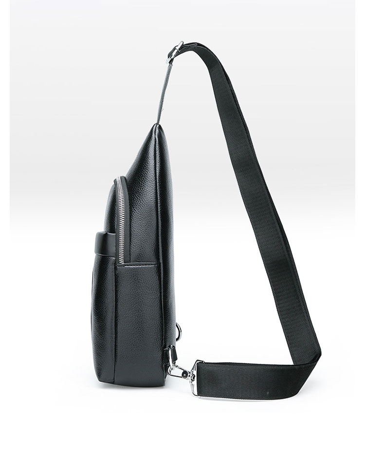 Whatna 革 斜めがけ ボディバッグ ワンショルダー メンズ イヤホン穴付き 左右付け替え可能 本 革 厚手  レザー1370-3