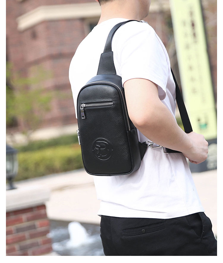 Whatna 牛革 斜めがけ ボディバッグ ワンショルダー メンズ 左右付け替え可能 本革 厚手  レザー66056-10