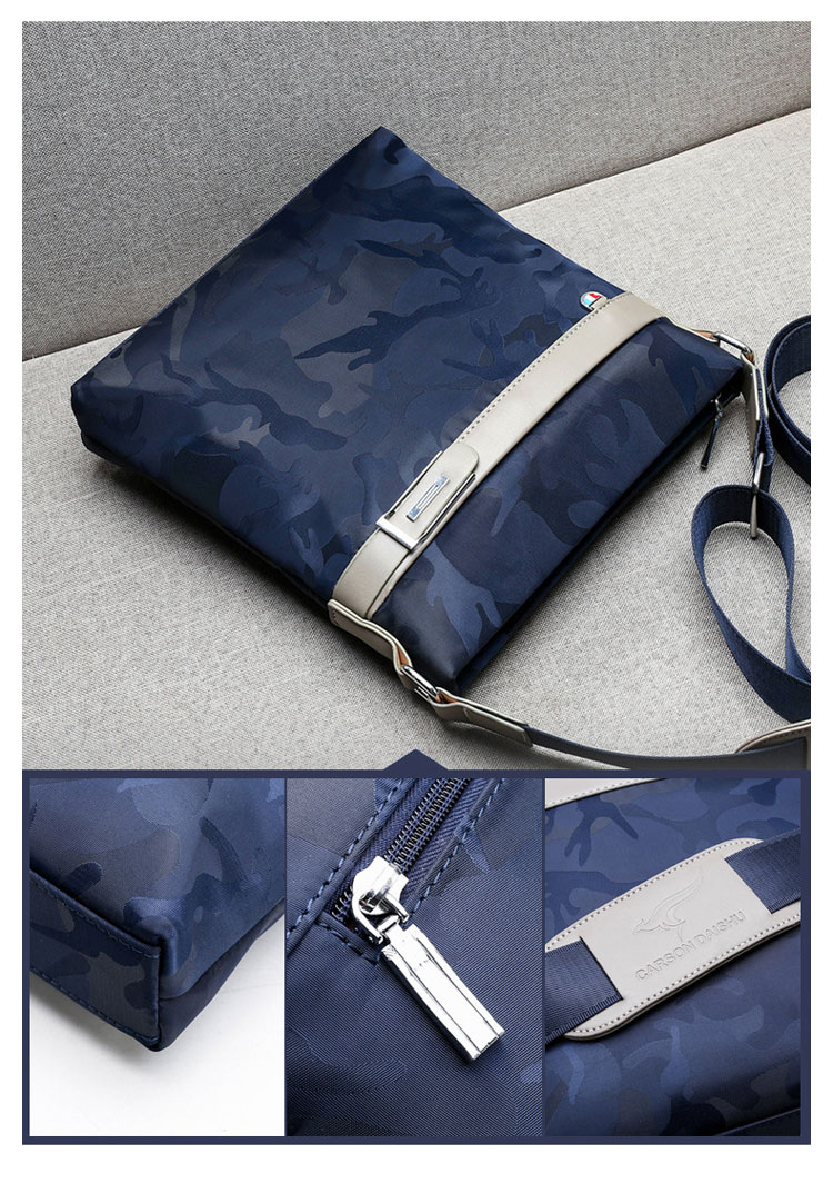 Whatna ショルダーバッグ メンズ メッセンジャーバッグ 頑丈 軽量 縦型 B5 10.5インチipad収納可 オックスフォード布 防水 耐磨耗 ビジネスバッグ 小さい 斜めがけ バッグ 男性用 紳士用 黒 ブルー308-10