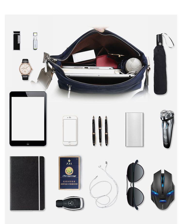 Whatna ショルダーバッグ メンズ メッセンジャーバッグ 頑丈 軽量 縦型 B5 10.5インチipad収納可 オックスフォード布 防水 耐磨耗 ビジネスバッグ 小さい 斜めがけ バッグ 男性用 紳士用 黒 ブルー308-8