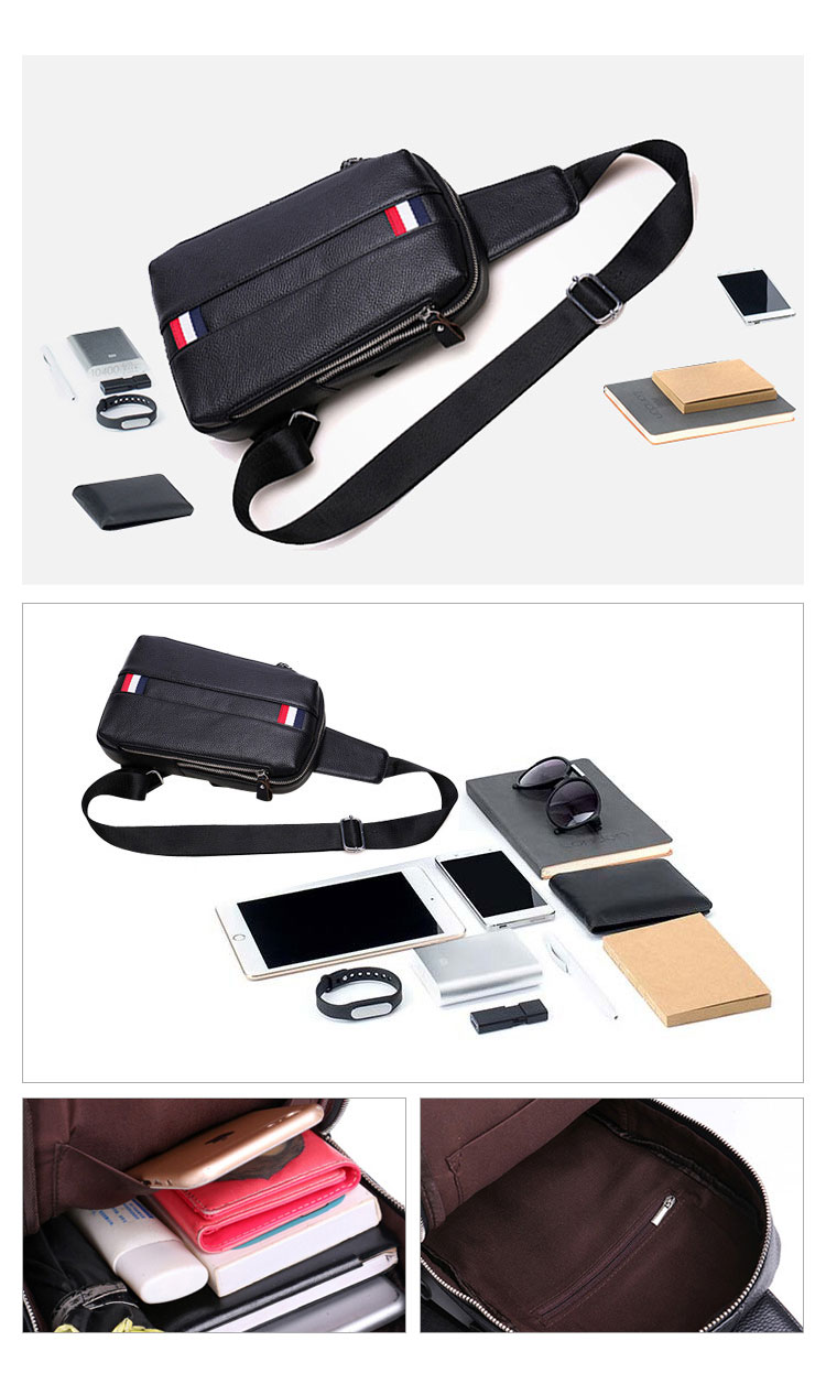 Whatna 牛革 斜めがけ ボディバッグ ワンショルダー メンズ 本革 厚手  レザー6616#z-3