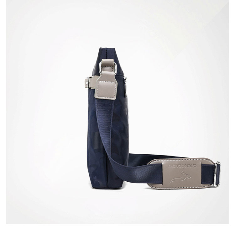 Whatna ショルダーバッグ メンズ メッセンジャーバッグ 頑丈 軽量 縦型 B5 10.5インチipad収納可 オックスフォード布 防水 耐磨耗 ビジネスバッグ 小さい 斜めがけ バッグ 男性用 紳士用 黒 ブルー308-3