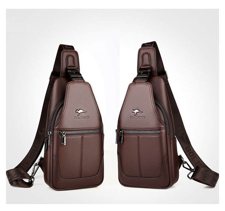 Whatna 革 斜めがけ ボディバッグ ワンショルダー メンズ イヤホン穴付き 左右付け替え可能 本 革 厚手 レザー ブラウン 黒BL568-2