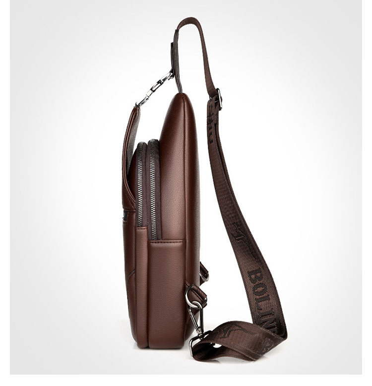 Whatna 革 斜めがけ ボディバッグ ワンショルダー メンズ イヤホン穴付き 左右付け替え可能 本 革 厚手 レザー ブラウン 黒BL568-4