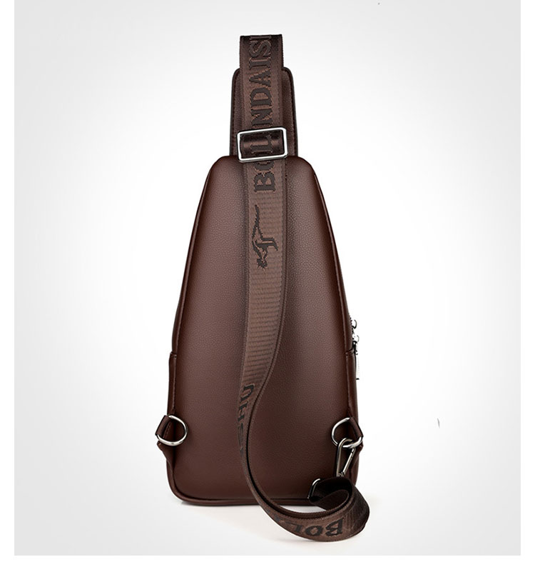 Whatna 革 斜めがけ ボディバッグ ワンショルダー メンズ イヤホン穴付き 左右付け替え可能 本 革 厚手 レザー ブラウン 黒BL568-3