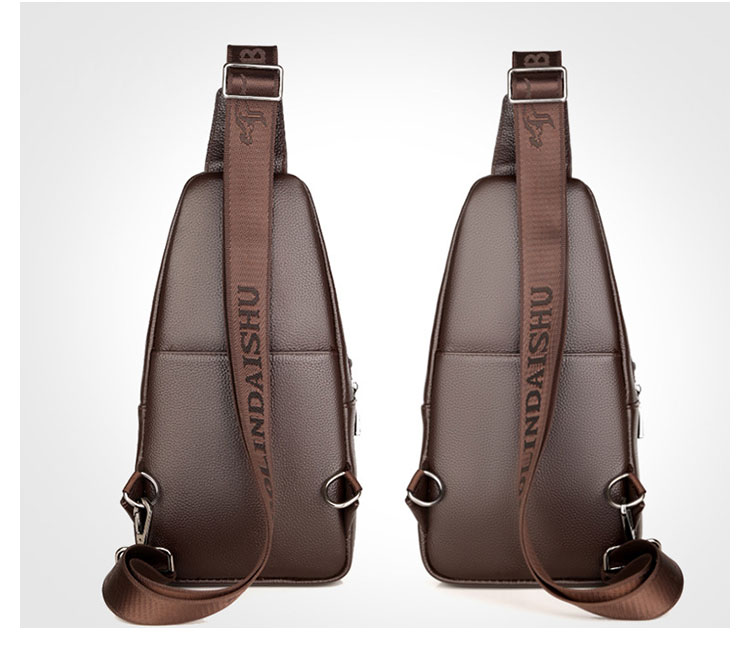 Whatna 牛革 斜めがけ ボディバッグ ワンショルダー メンズ イヤホン穴付き 左右付け替え可能 本 革 厚手 レザー ブラウン 黒BL899A-1-4