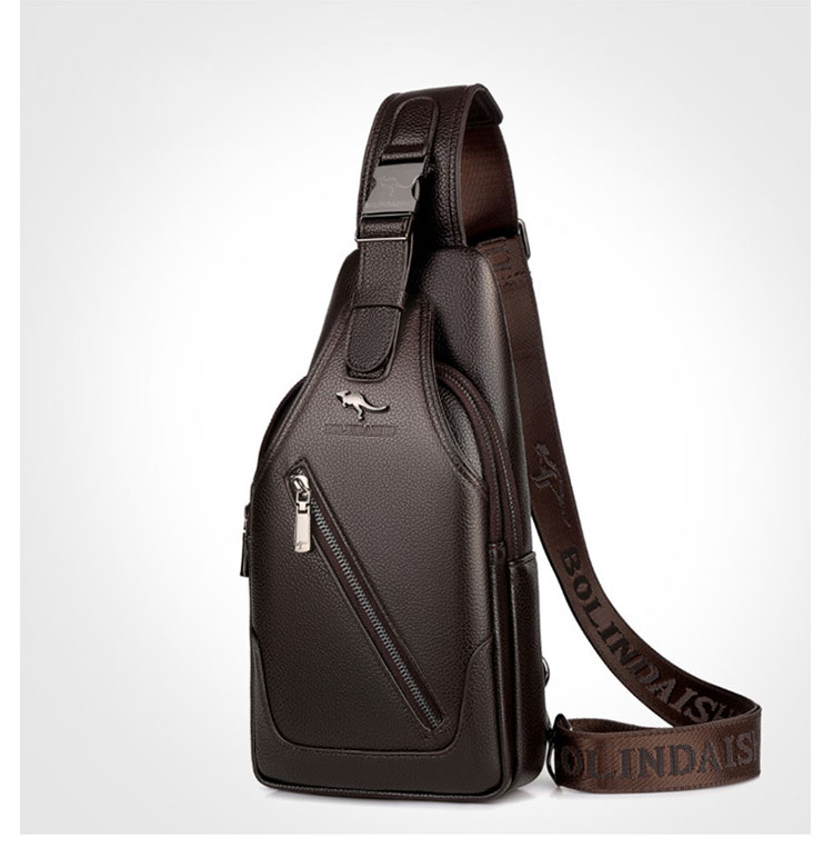 Whatna 牛革 斜めがけ ボディバッグ ワンショルダー メンズ イヤホン穴付き 左右付け替え可能 本 革 厚手 レザー ブラウン 黒BL6658-1-3