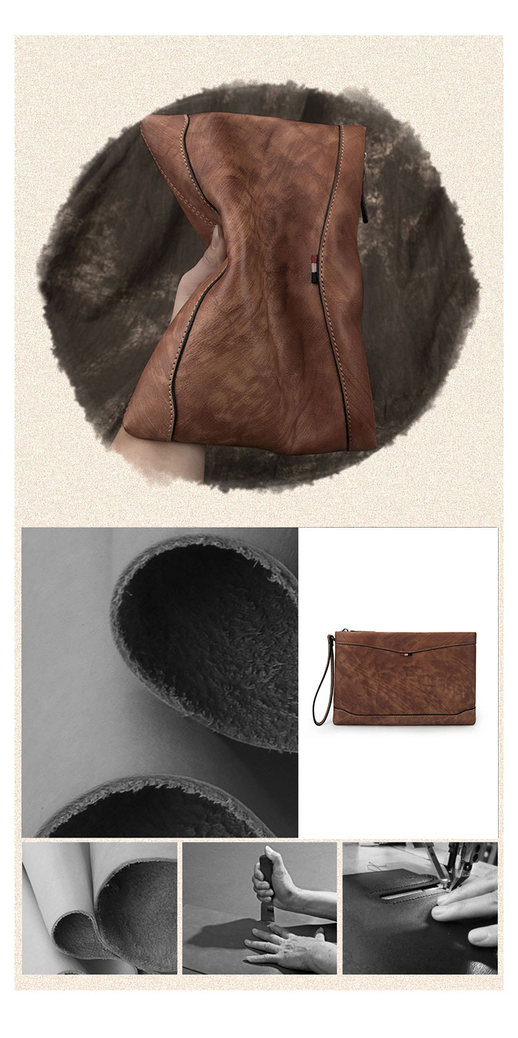 Whatna 2way 天然 牛革 セカンドバッグ メンズ クラッチ バッグ小きめ B5サイズ ipad9.7収納 本革 防水 耐磨耗 結婚式 披露宴 バッグ カジュアルフォーマル ビジネス 冠婚葬祭 バッグ 男性用 紳士用 ブラウン4442-8