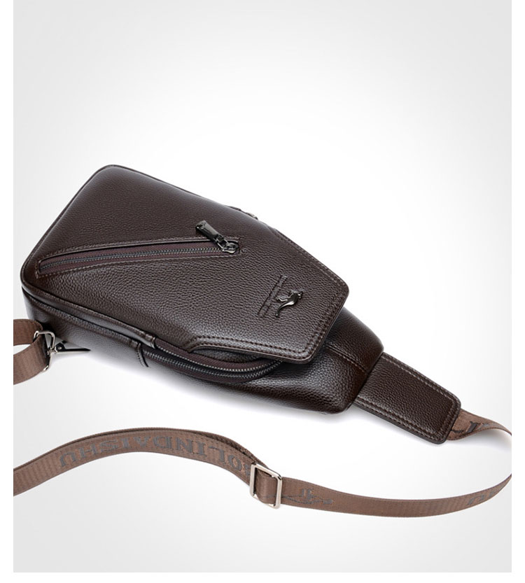 Whatna 革 斜めがけ ボディバッグ ワンショルダー メンズ イヤホン穴付き 左右付け替え可能 本 革 厚手  レザー ブラウン 黒BL666-5