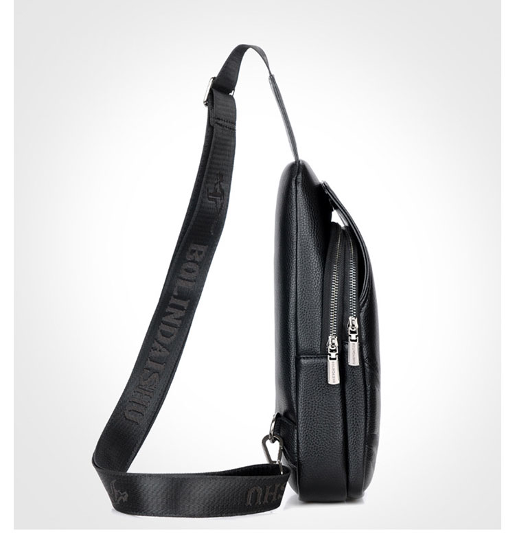 Whatna 革 斜めがけ ボディバッグ ワンショルダー メンズ イヤホン穴付き 左右付け替え可能 本 革 厚手  レザー ブラウン 黒 BL668-3