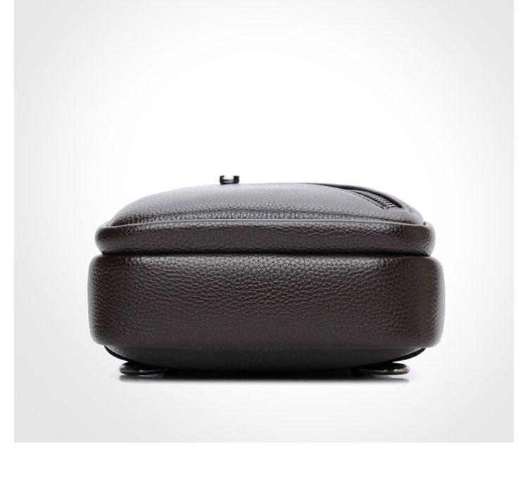 Whatna 革 斜めがけ ボディバッグ ワンショルダー メンズ イヤホン穴付き 左右付け替え可能 本 革 厚手  レザー ブラウン 黒BL666-6