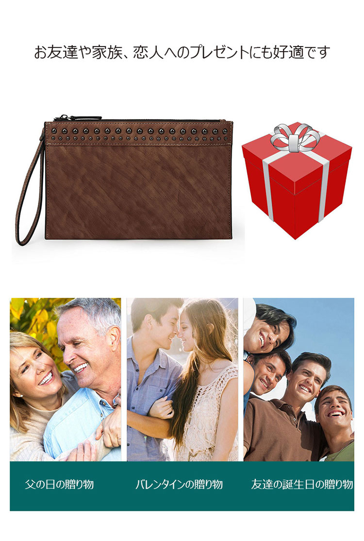 Whatna 2way 天然 牛革 セカンドバッグ メンズ クラッチ バッグ小きめ B5サイズ ipad9.7収納 本革 防水 耐磨耗 結婚式 披露宴 バッグ カジュアルフォーマル ビジネス 冠婚葬祭 バッグ 男性用 紳士用 ブラウン6086-10