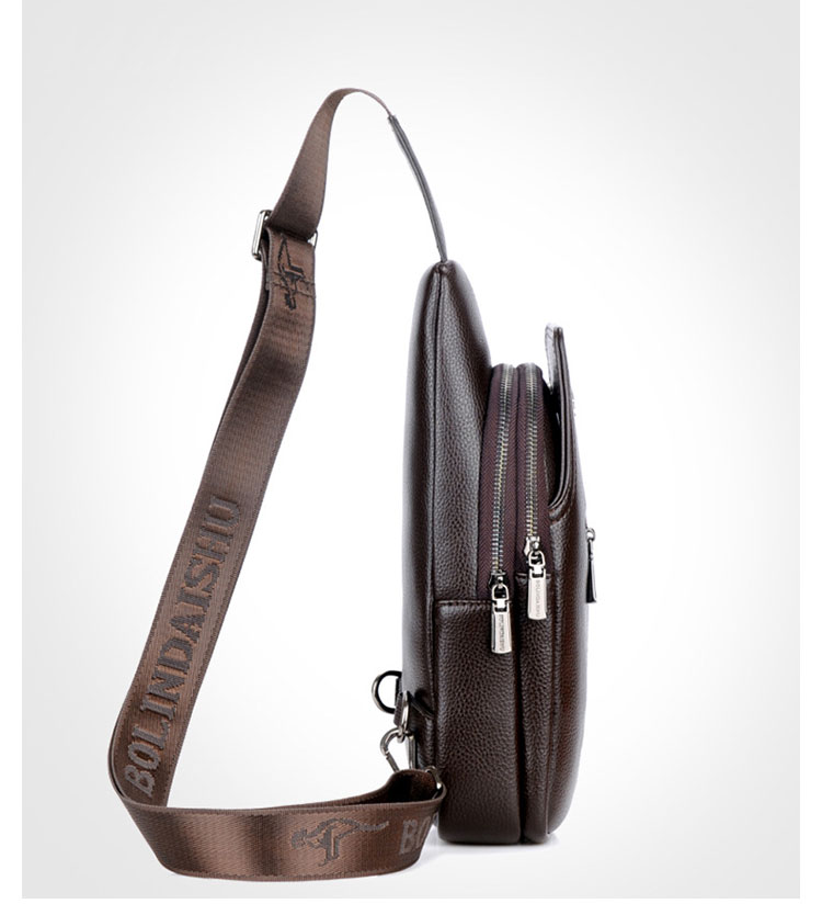 Whatna 革 斜めがけ ボディバッグ ワンショルダー メンズ イヤホン穴付き 左右付け替え可能 本 革 厚手  レザー ブラウン 黒BL666-3