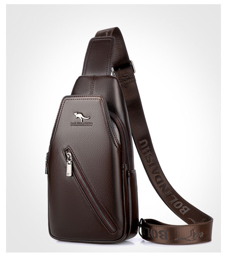 Whatna 革 斜めがけ ボディバッグ ワンショルダー メンズ イヤホン穴付き 左右付け替え可能 本 革 厚手  レザー ブラウン 黒BL666-2