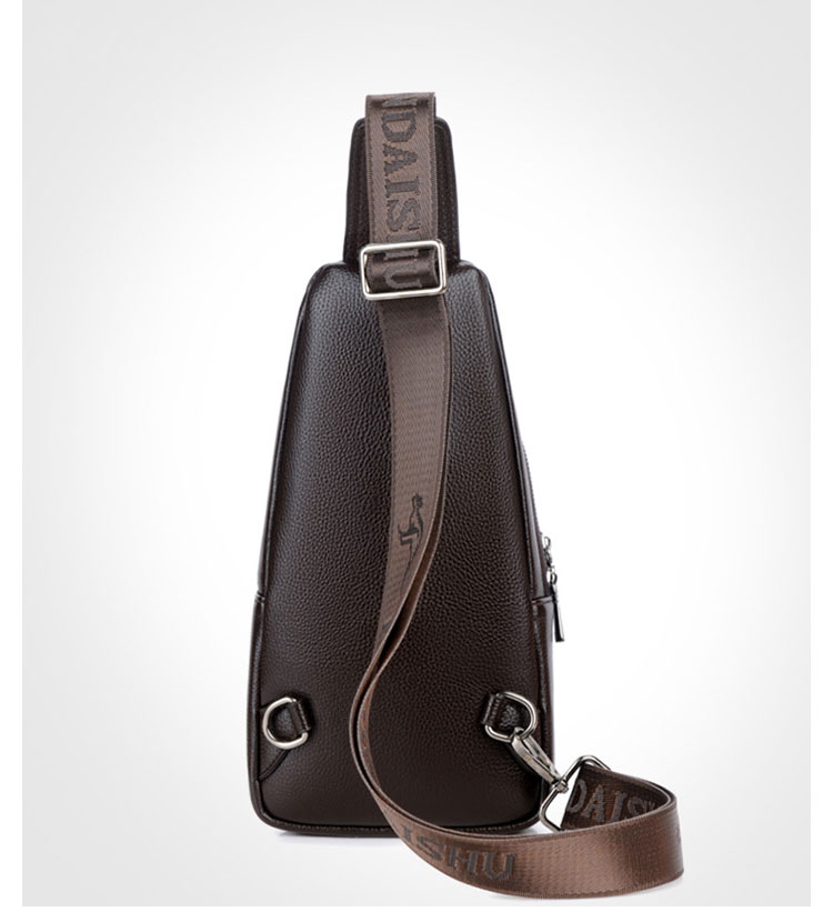 Whatna 革 斜めがけ ボディバッグ ワンショルダー メンズ イヤホン穴付き 左右付け替え可能 本 革 厚手  レザー ブラウン 黒BL666-4