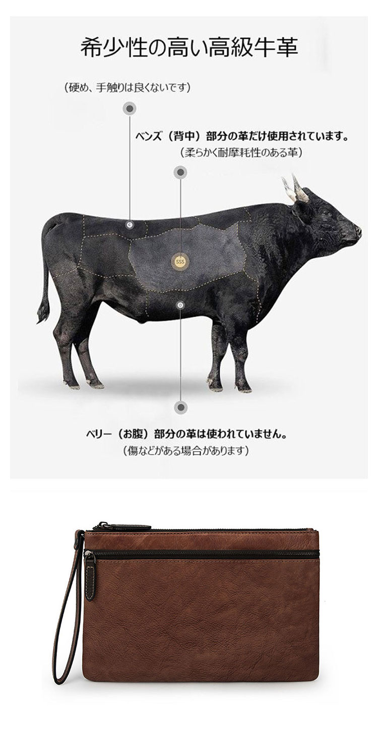Whatna 2way 天然 牛革 セカンドバッグ メンズ クラッチ バッグ小きめ B5サイズ ipad9.7収納 本革 防水 耐磨耗 結婚式 披露宴 バッグ カジュアルフォーマル ビジネス 冠婚葬祭 バッグ 男性用 紳士用 ブラウン4423-9